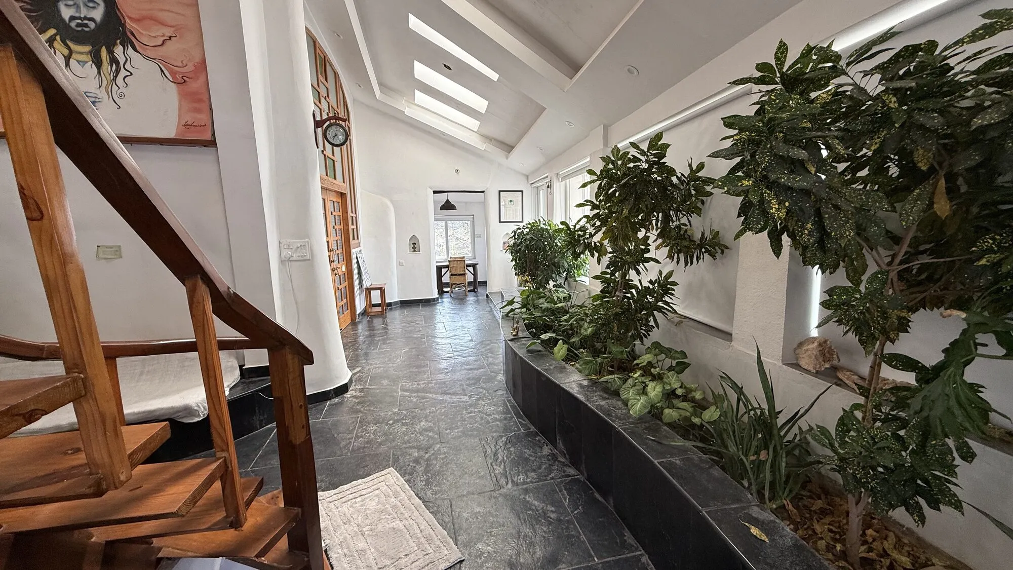 Earthship entrance from pathway