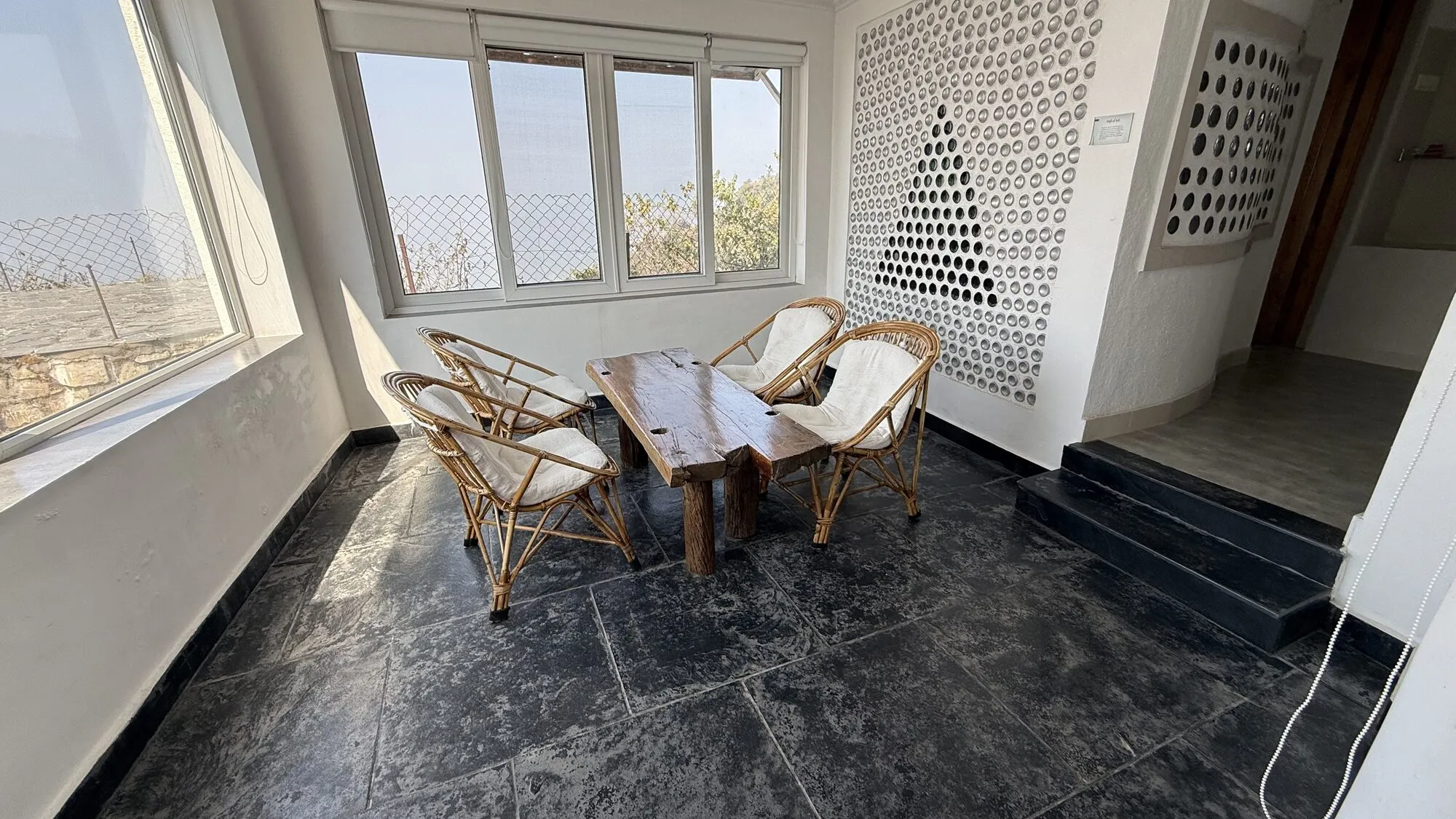 Relaxation area surrounded by nature